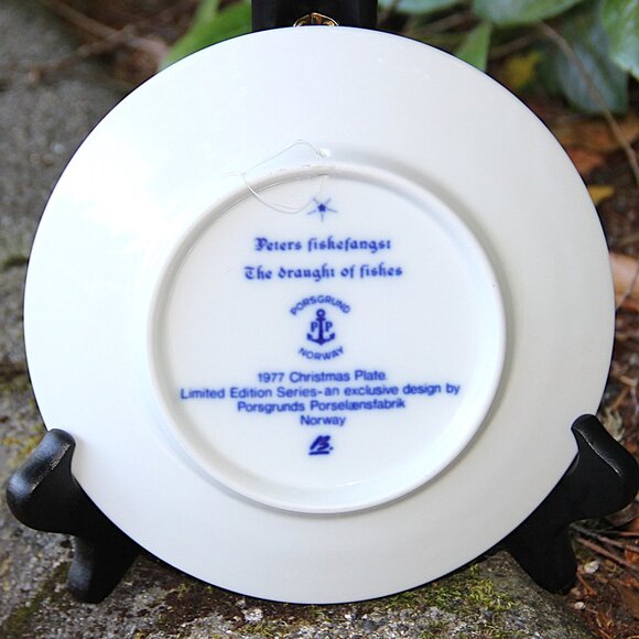 1977 Porsgrund Norway Porcelain Vintage Limited Edition Christmas Display Plate - Picture 3 of 4